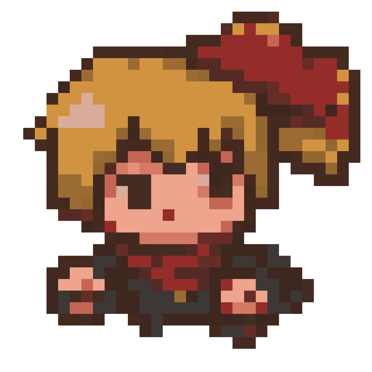 cute big head small body pixel art