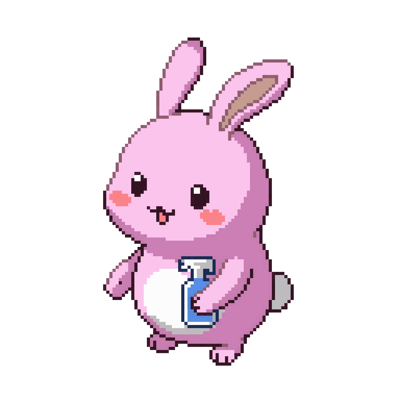 Kawaii Pink Bipedal Bunny pixel art