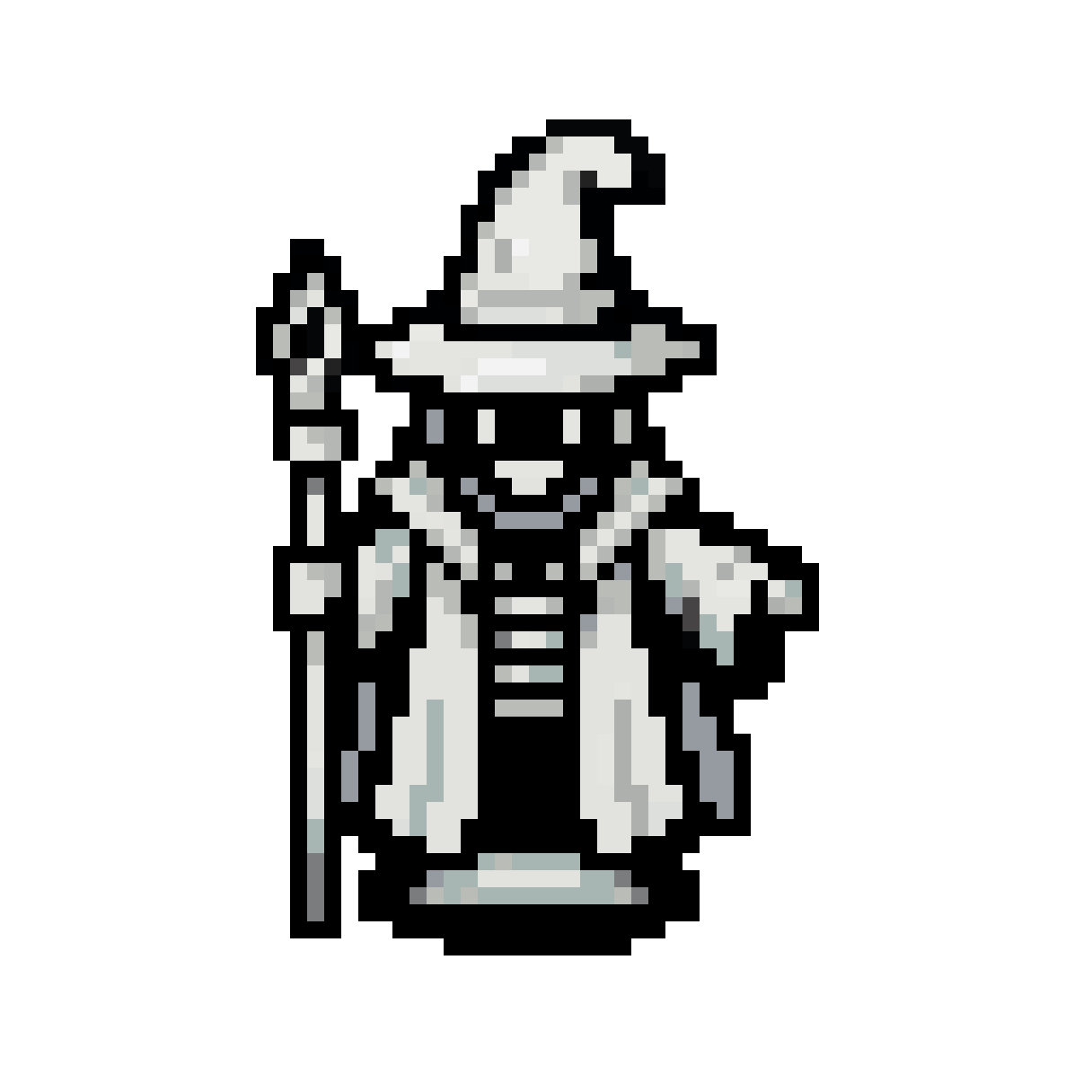 Chess Bishop Mage Line Art pixel art