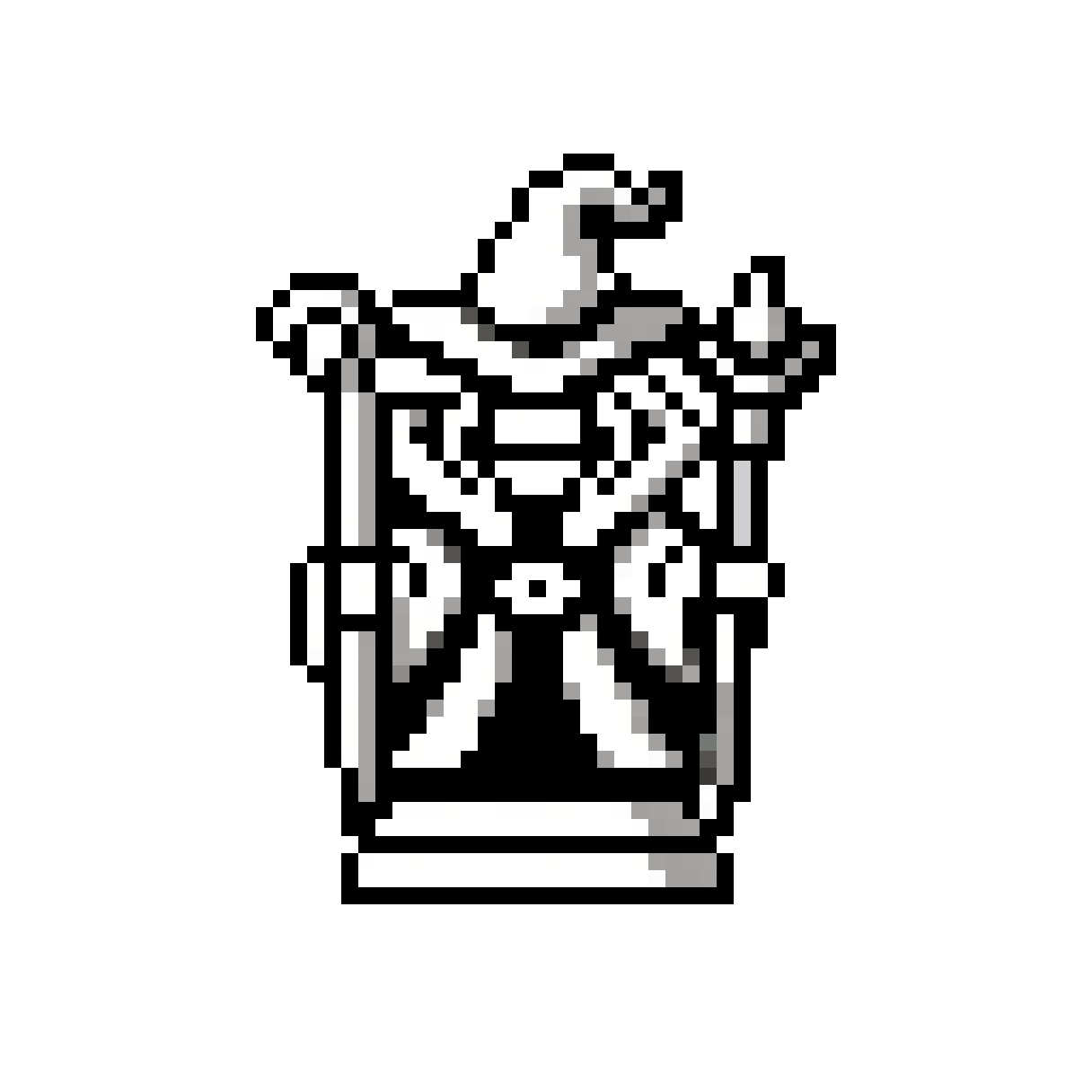 Chess Bishop Mage Line Art pixel art