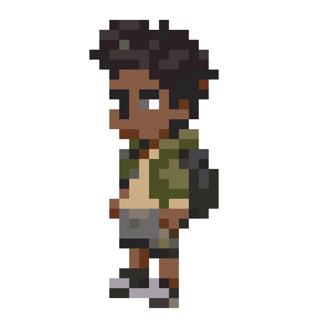 Young Mozambican Boy Adventurer pixel art