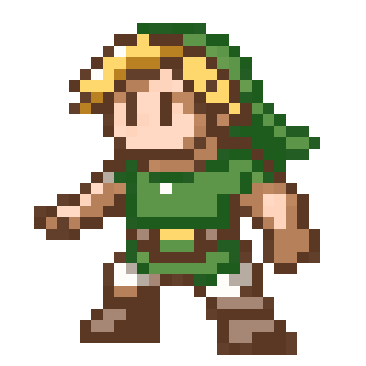 Link from The Legend of Zelda pixel art