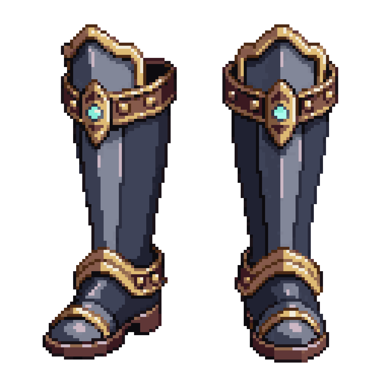 Fantasy RPG Anime Style Greaves pixel art