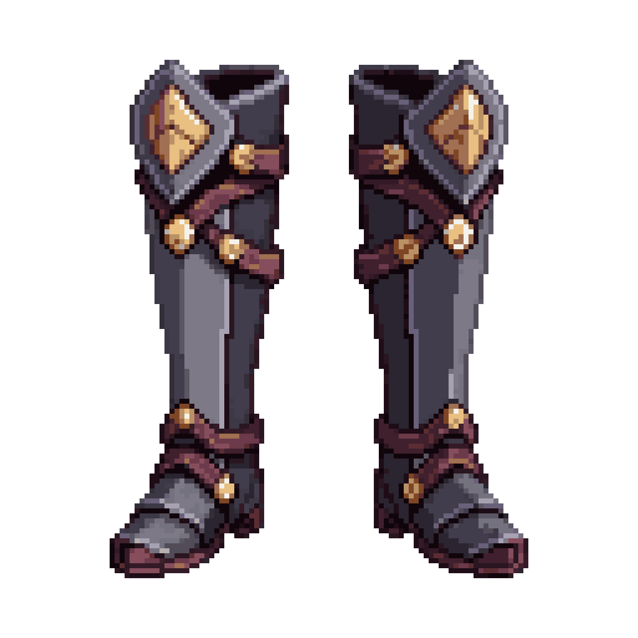 Fantasy RPG Anime Style Greaves pixel art