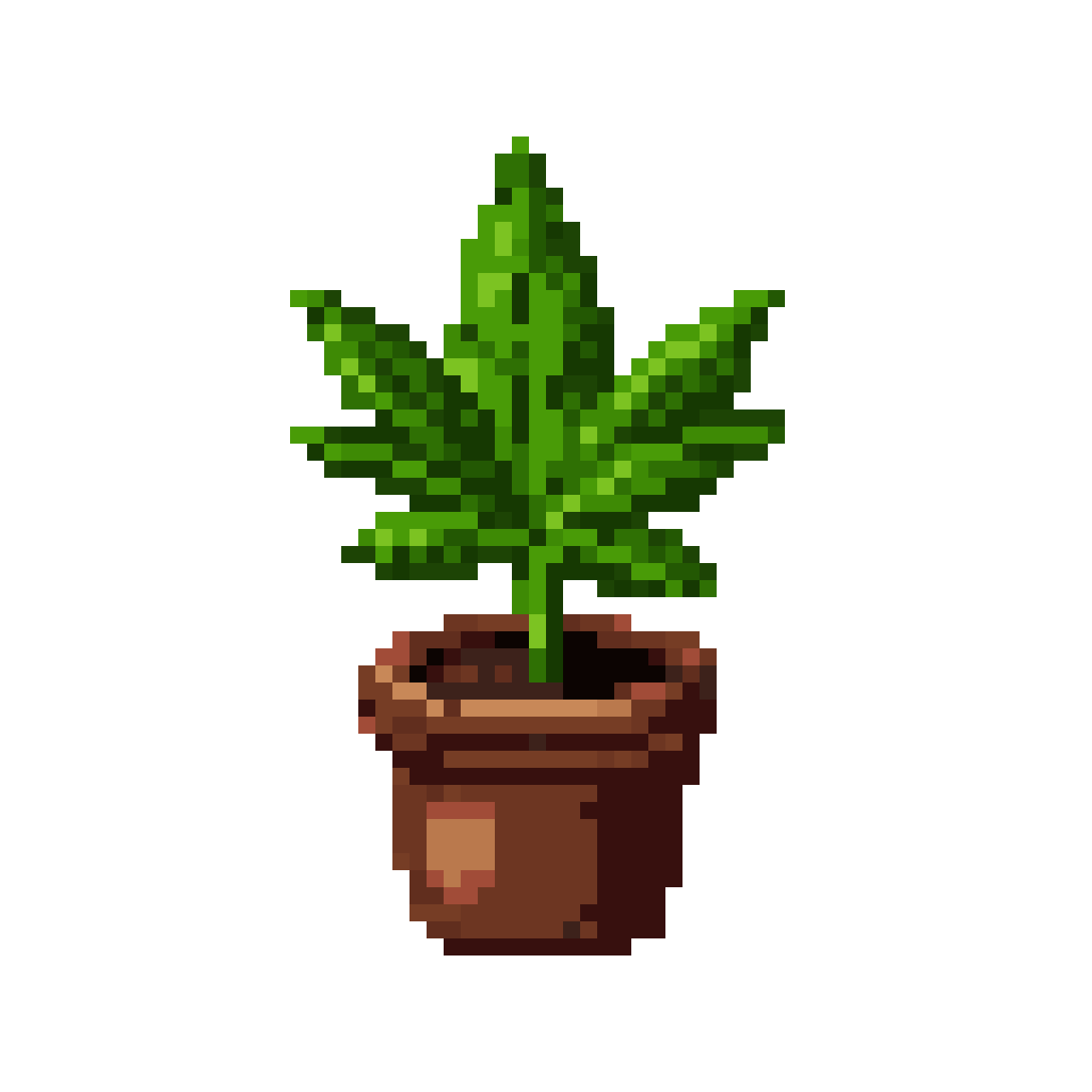 Small Cannabis Plant in Pot pixel art