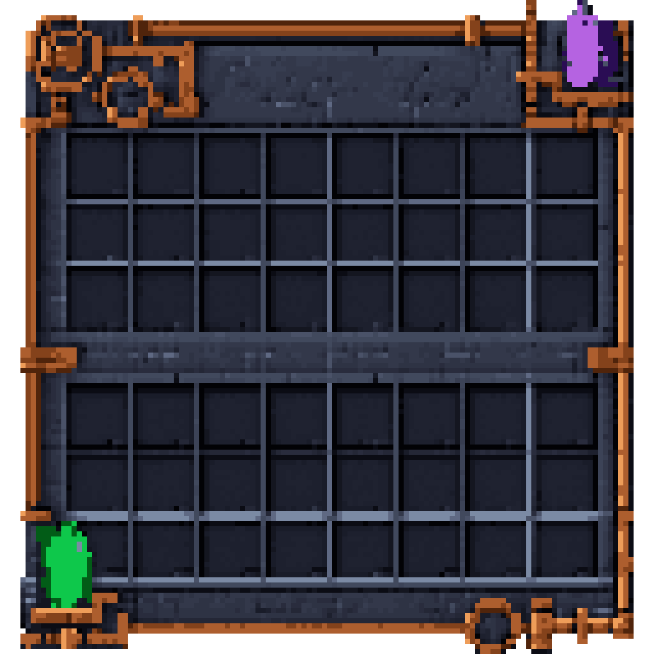 Steampunk Dark Theme Minecraft GUI pixel art