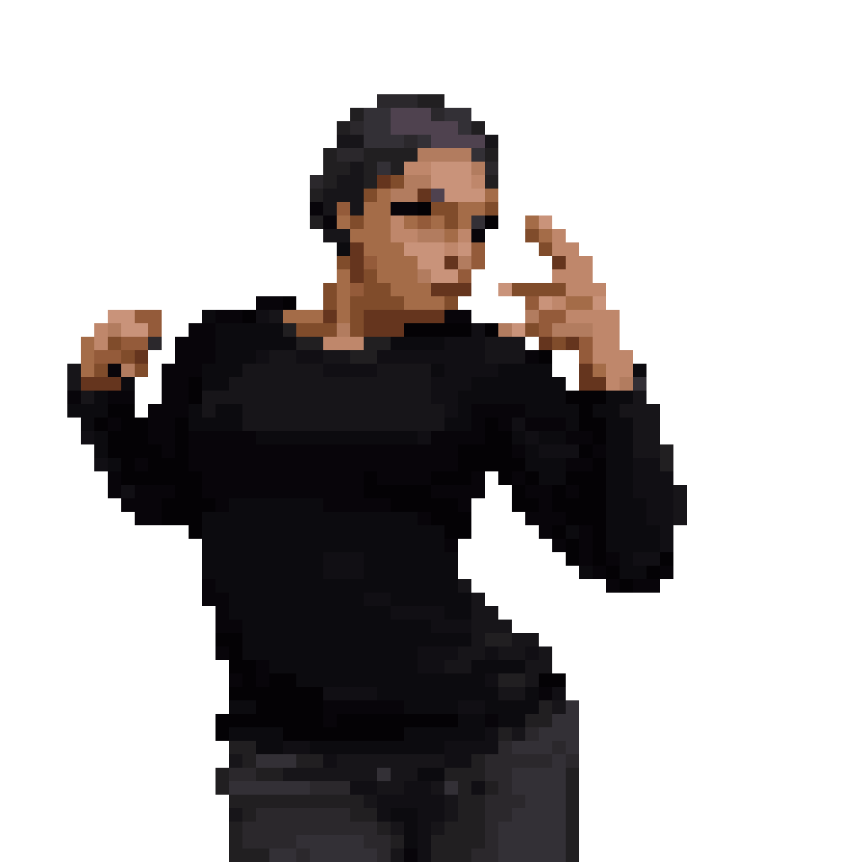 woman fighter ready to brawl pixel art
