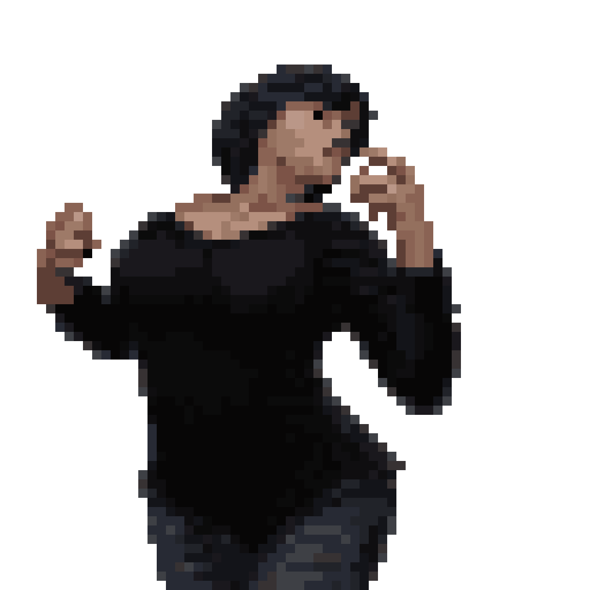 woman fighter ready to brawl pixel art