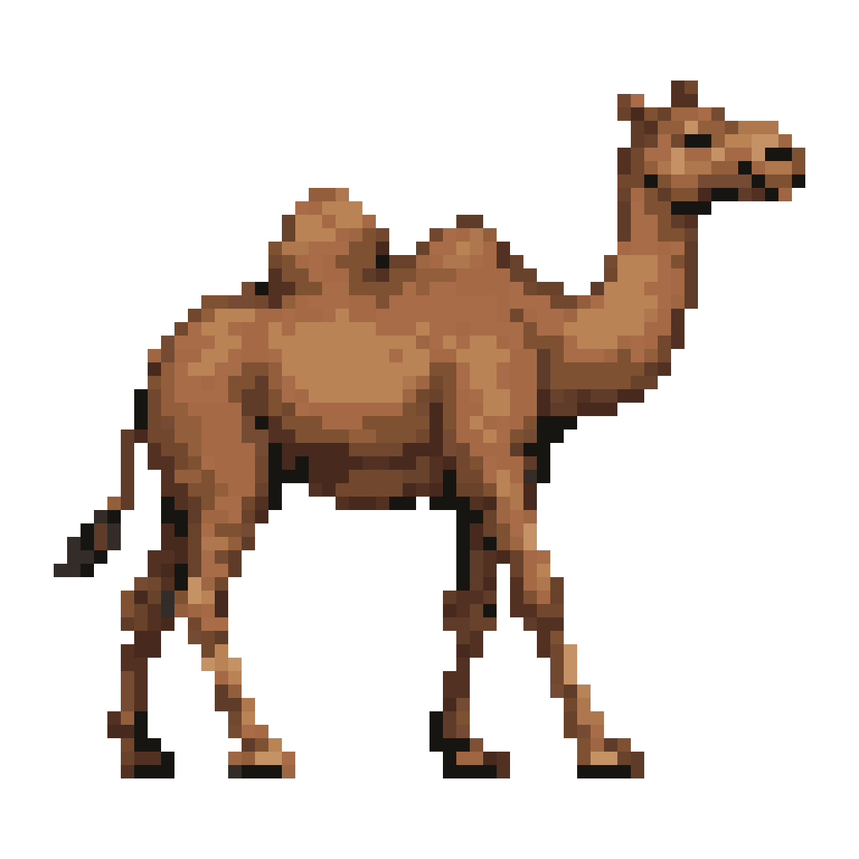 walking camel pixel art