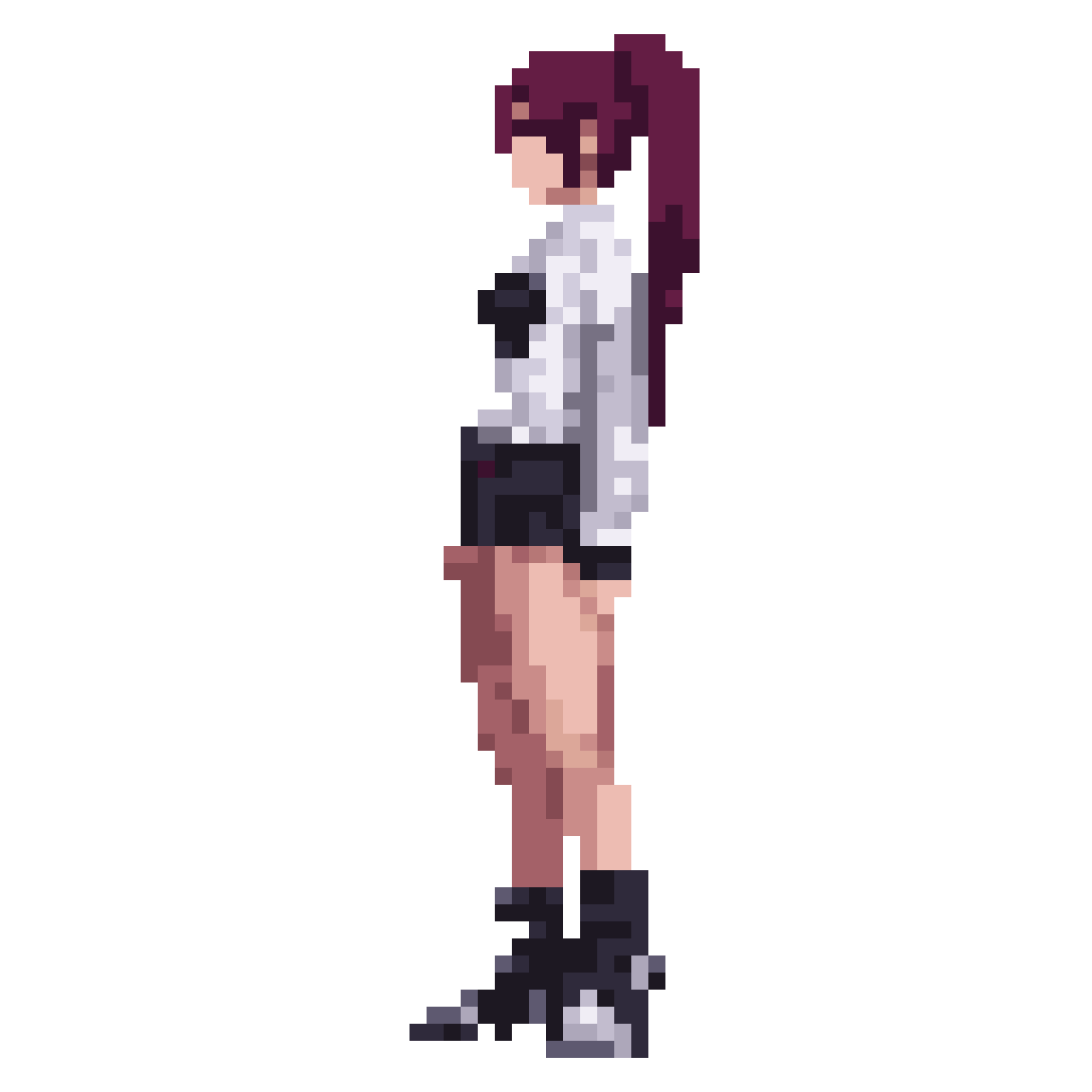 Character with Katana and Pistol pixel art