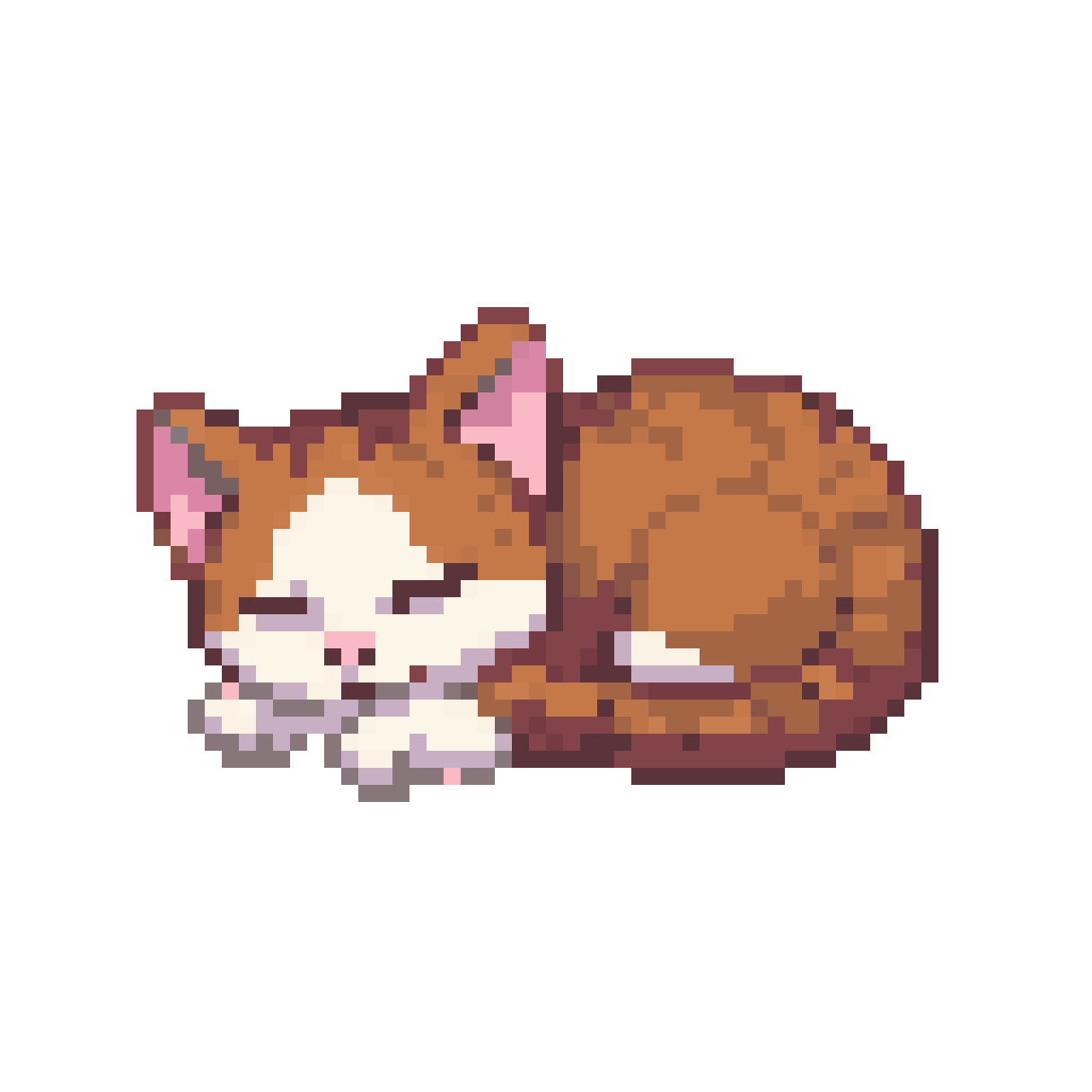 cute sleeping cat pixel art