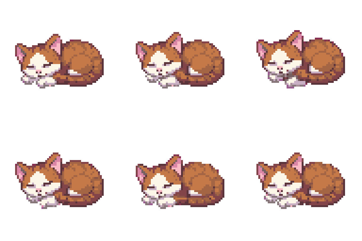 cute sleeping cat Walking pixel art