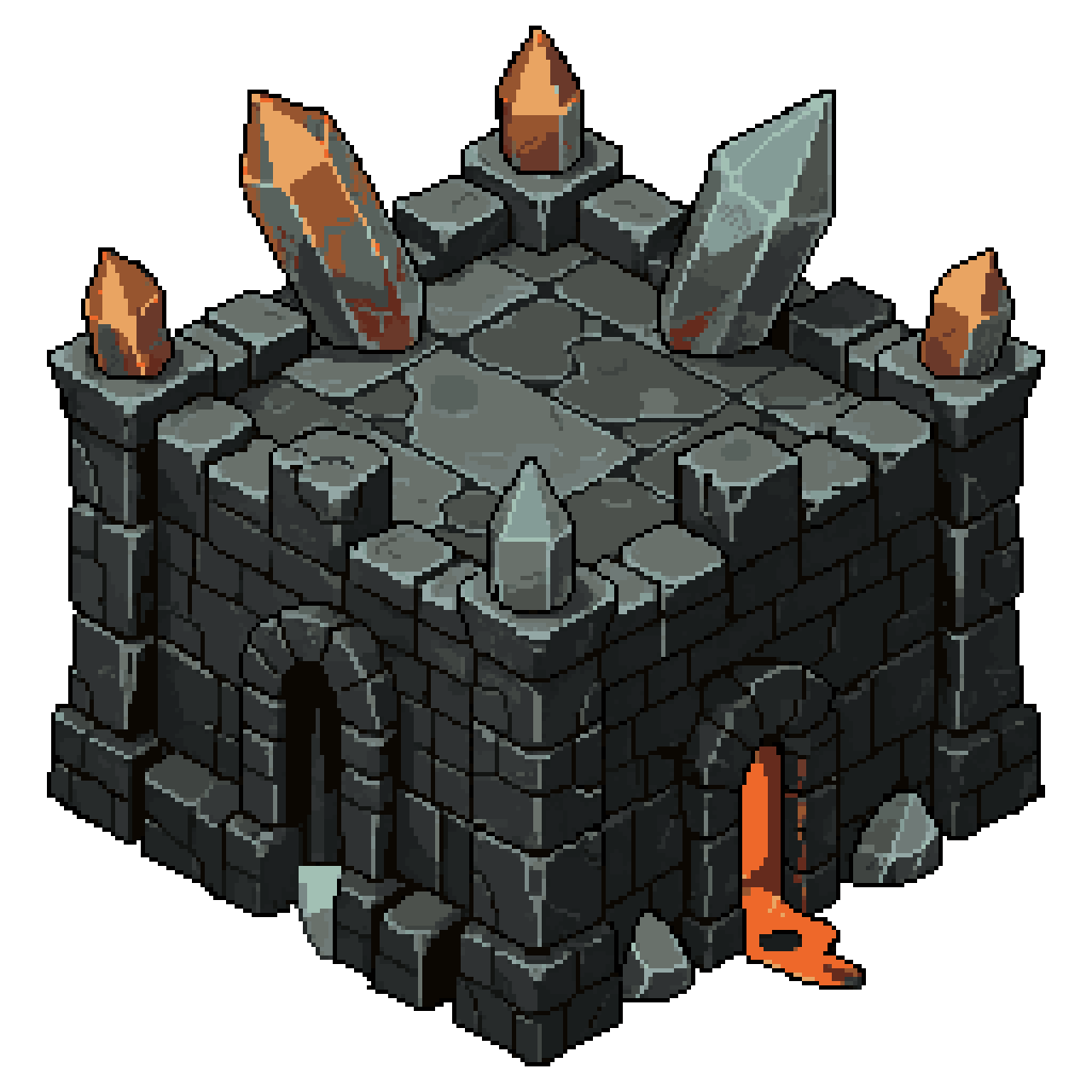 tower crystal pixel art