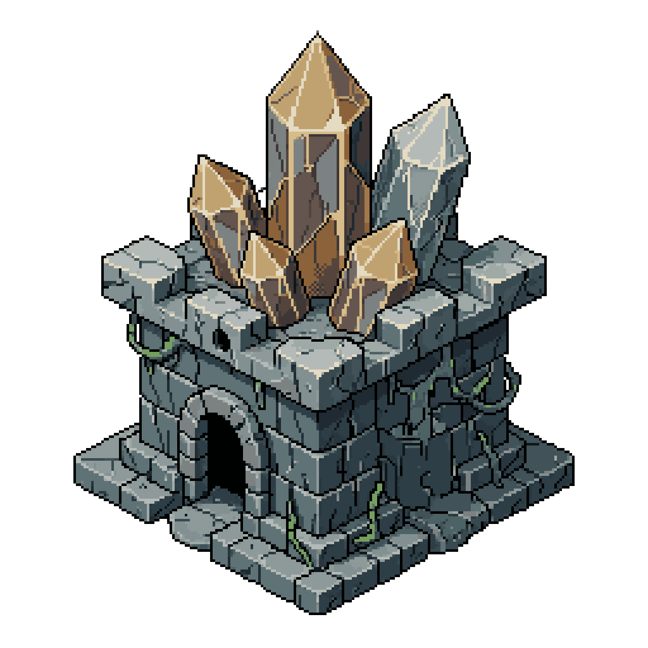 tower crystal pixel art