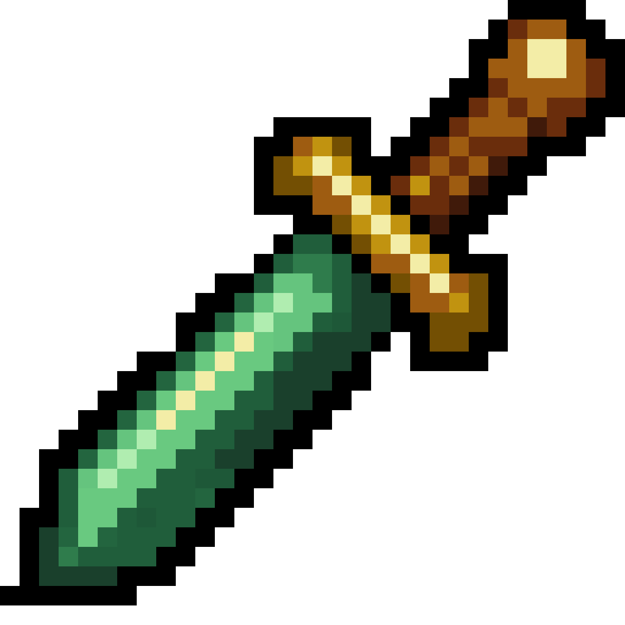 Large Longsword in Dark Forest Green pixel art