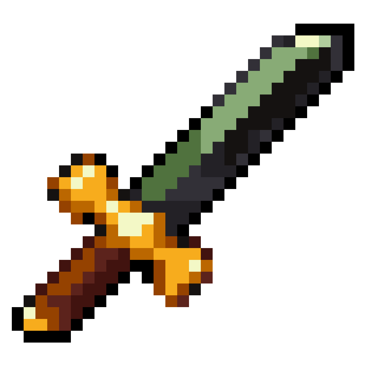 Large Longsword in Dark Forest Green pixel art