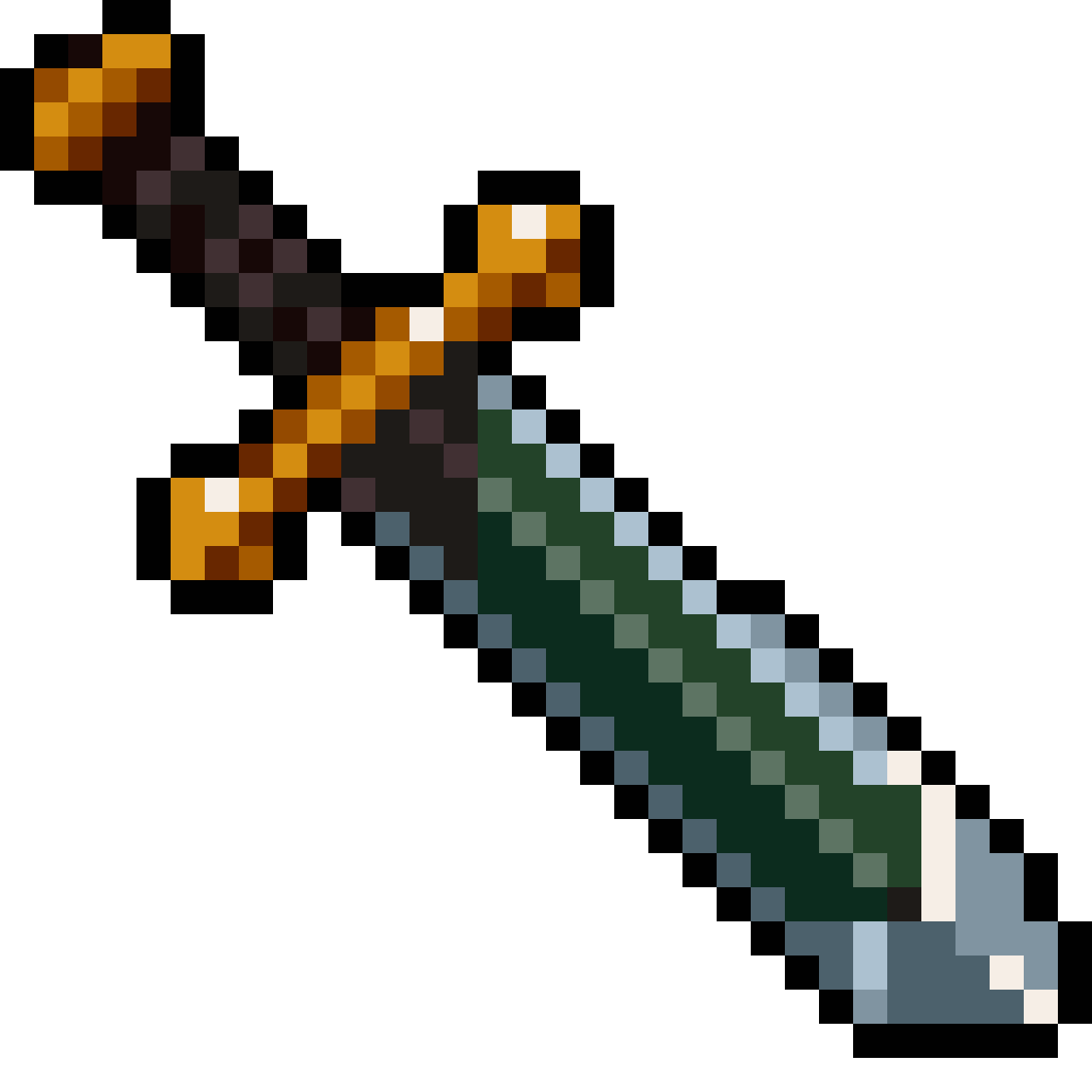 Large Longsword in Dark Forest Green pixel art