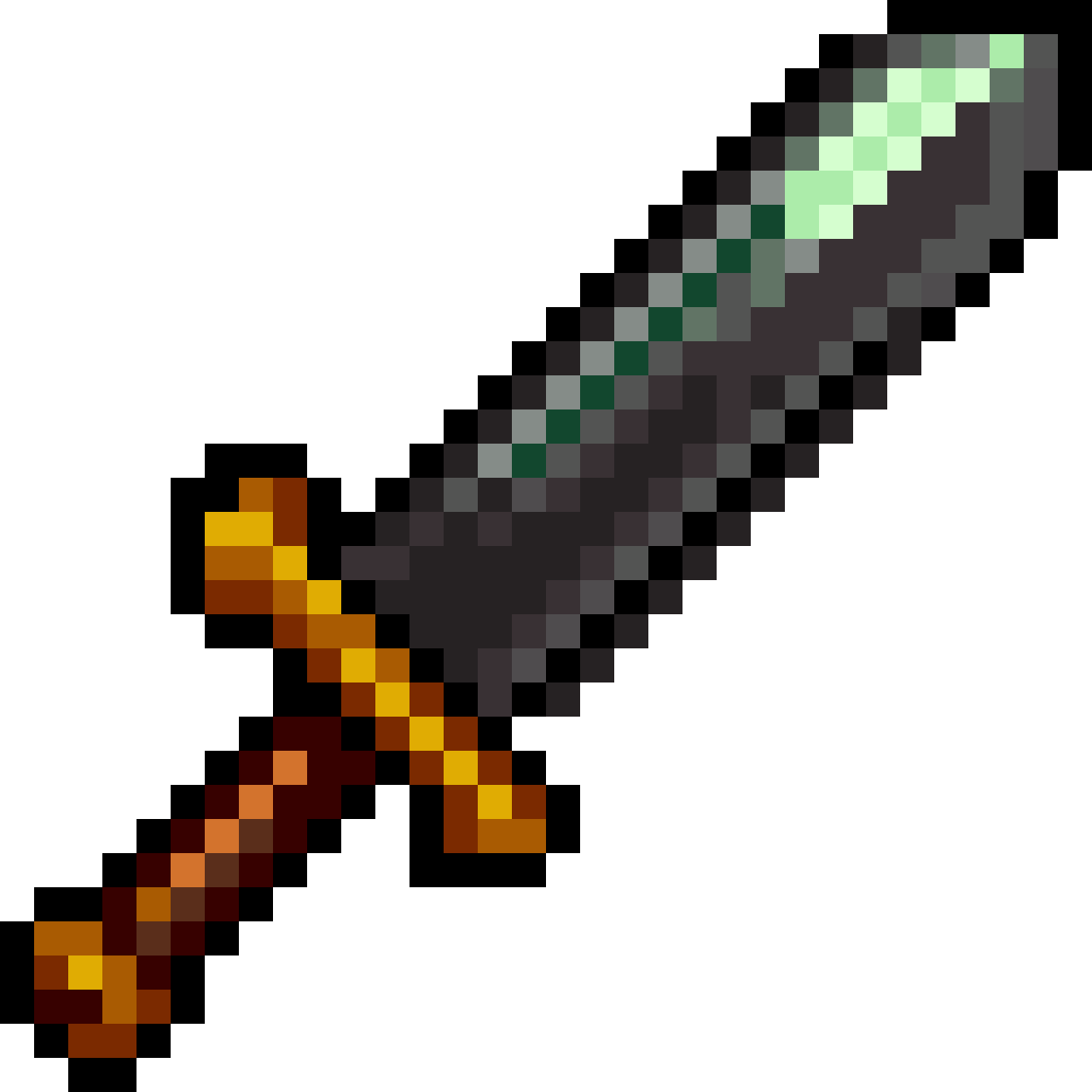 Large Longsword in Dark Forest Green pixel art