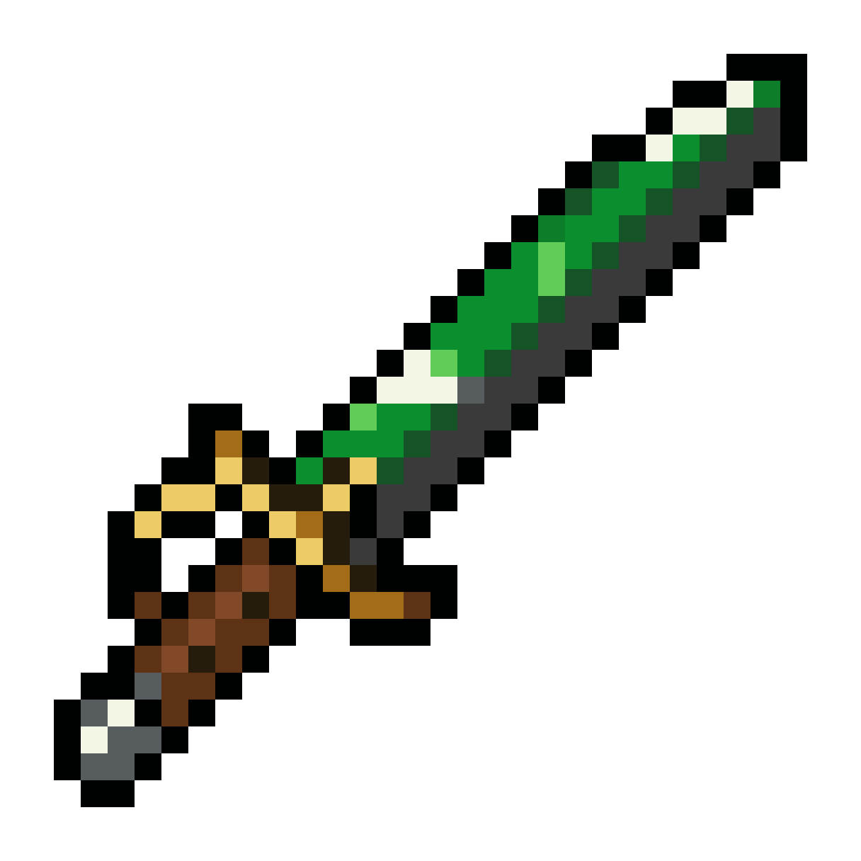 Large Longsword in Dark Forest Green pixel art