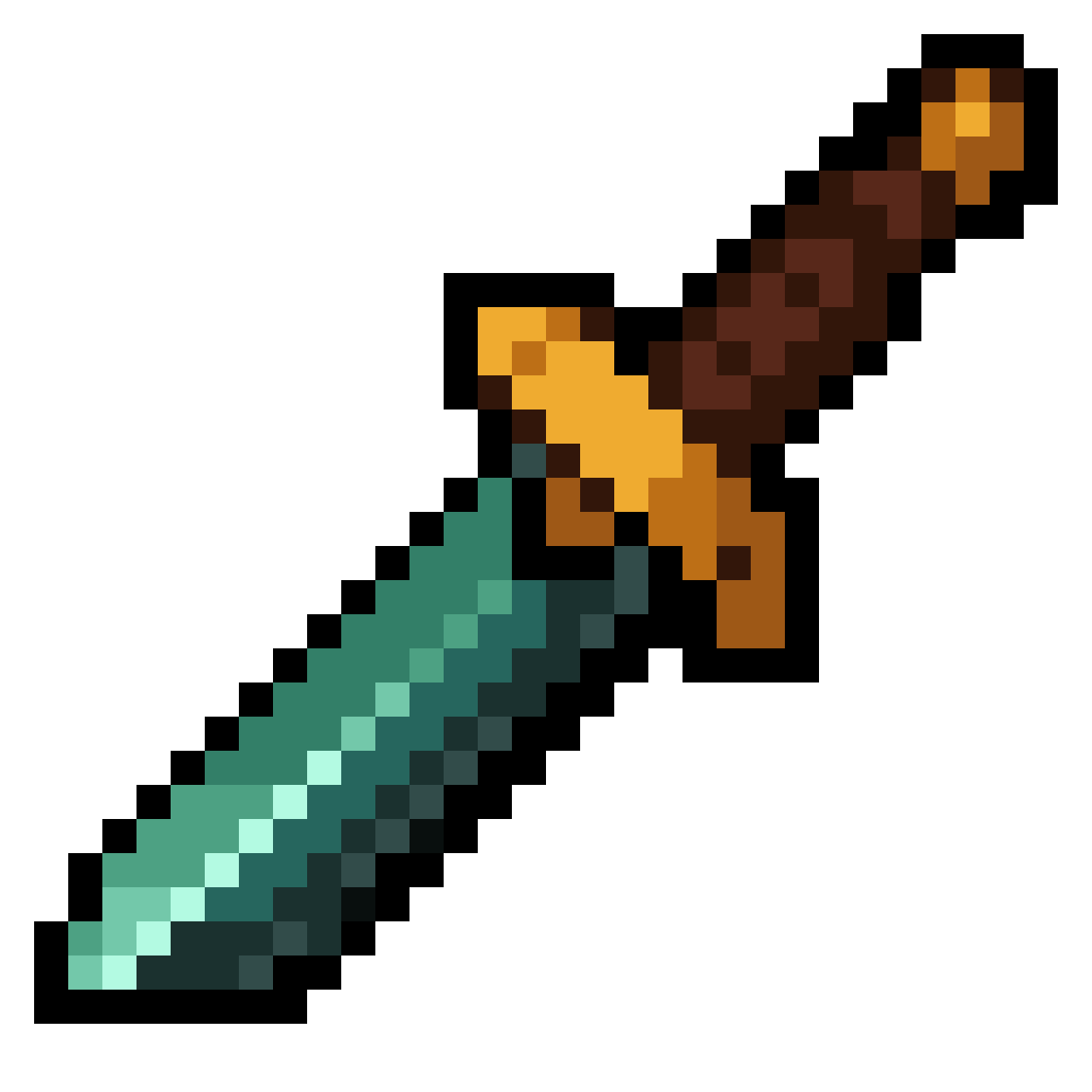 Large Longsword in Dark Forest Green pixel art