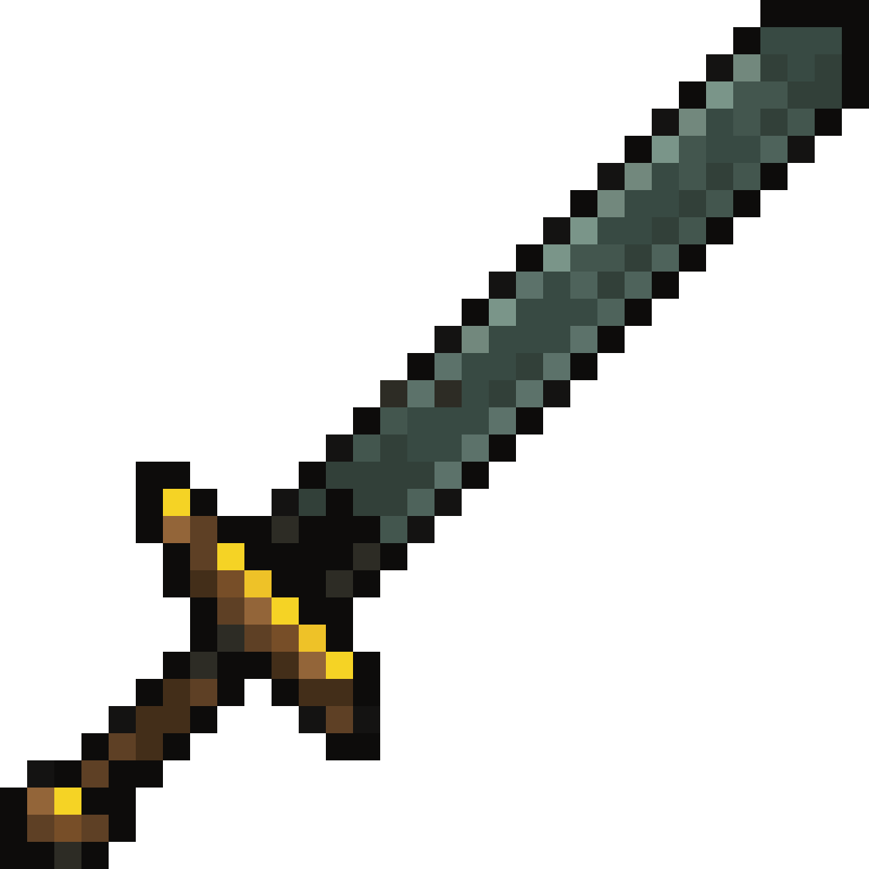 Large Longsword in Dark Forest Green pixel art