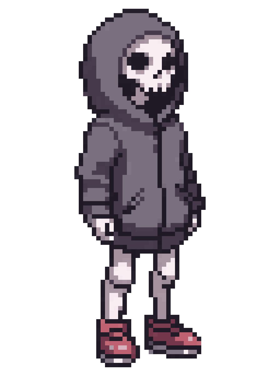 Skeleton Character in Hoodie pixel art