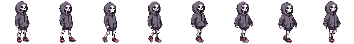 character walking forward, legs alternating pixel art