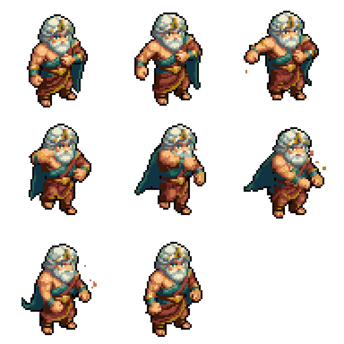Zeus the Greek God Attacking pixel art