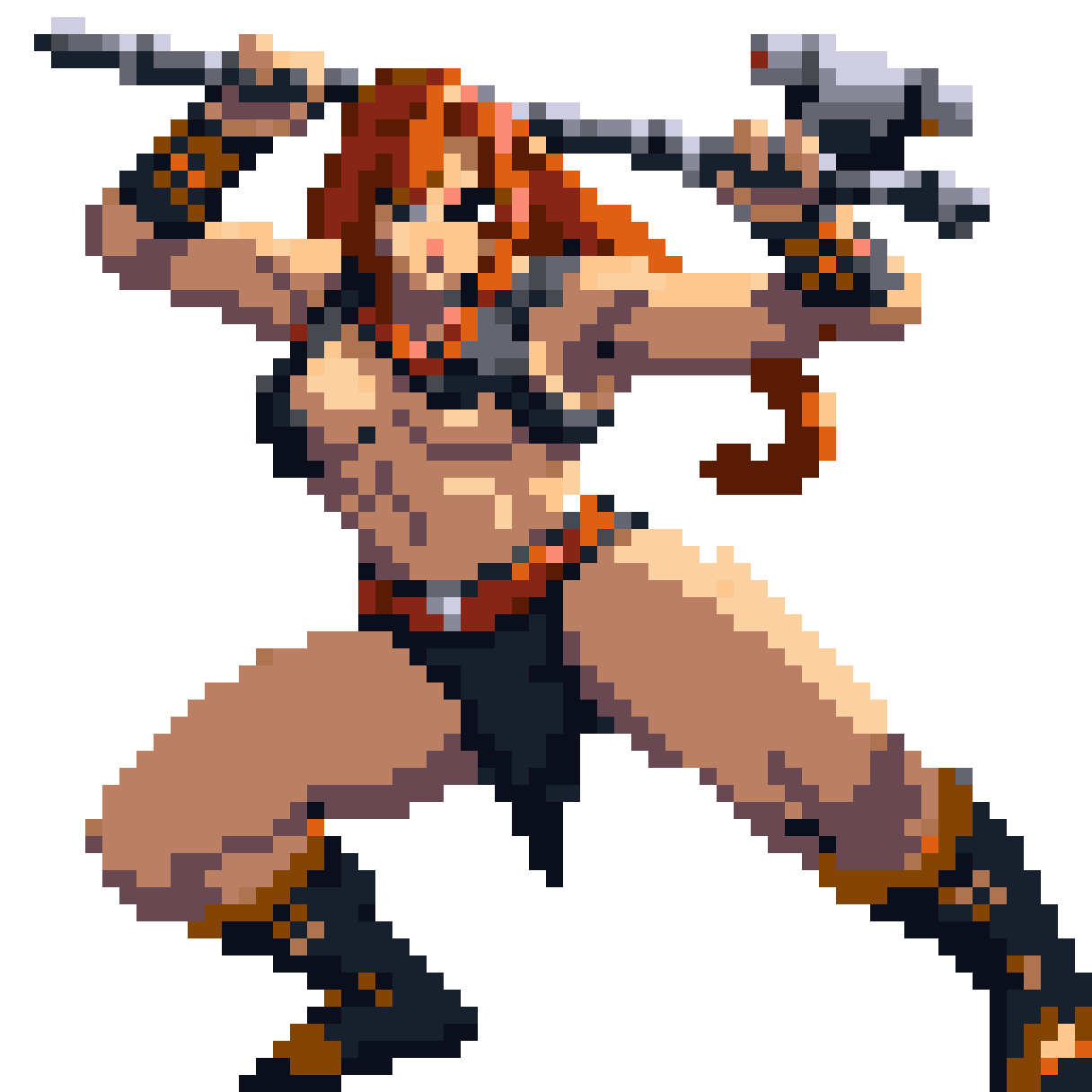 2d action game pose pixel art