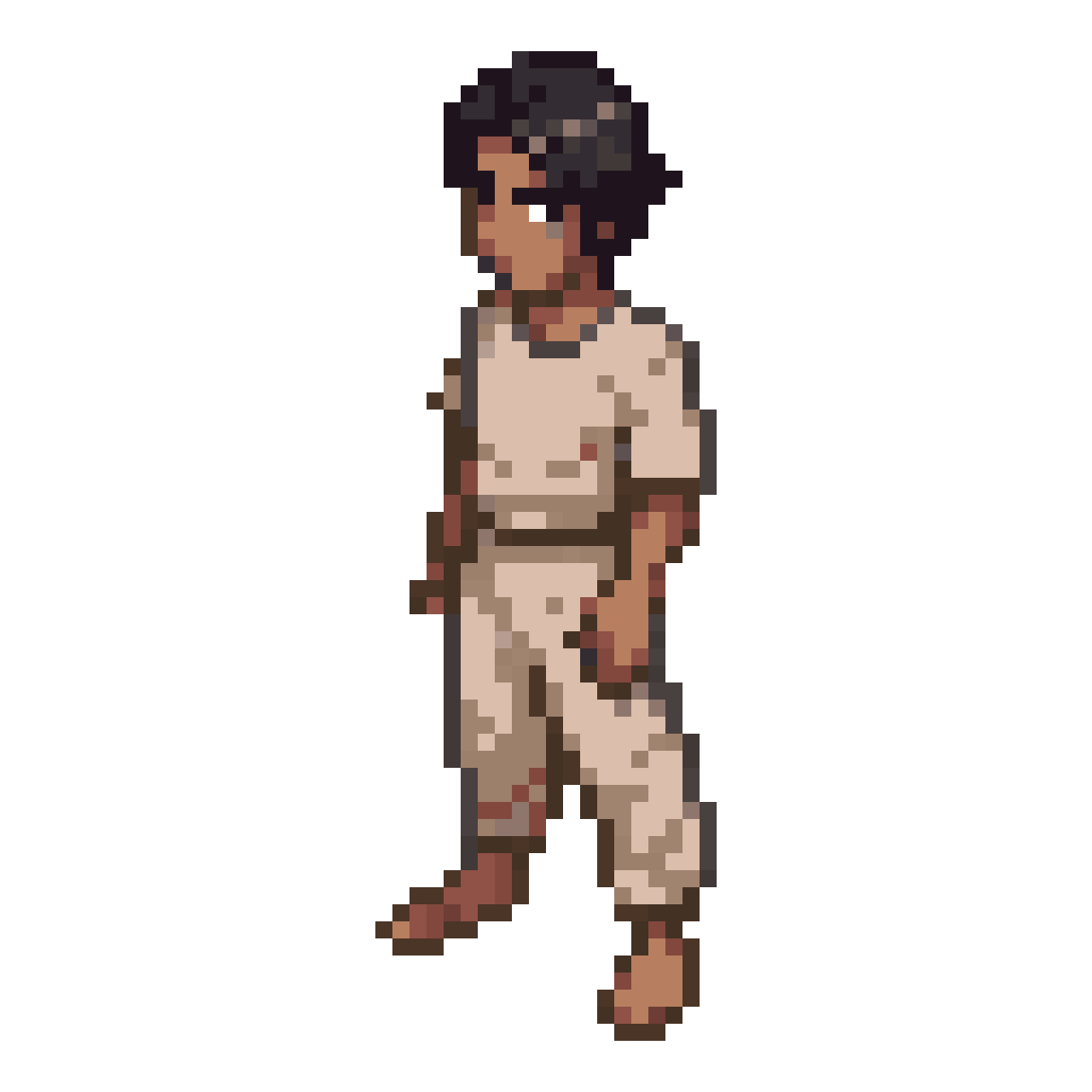 Male Tactical RPG Base Character Template pixel art