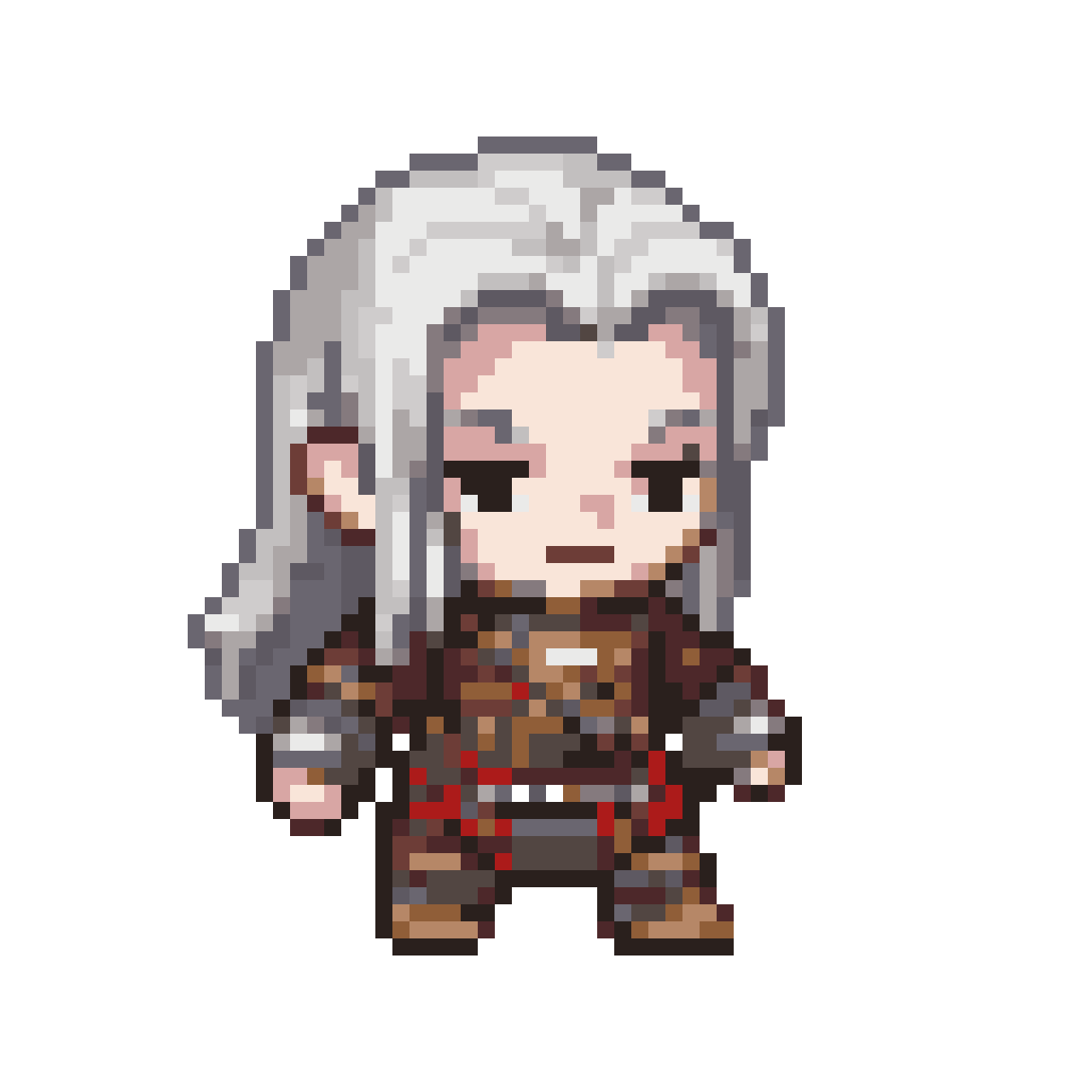 Chibi Geralt from The Witcher pixel art