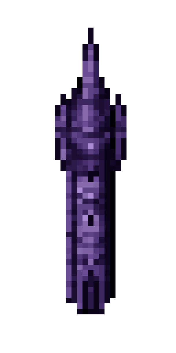 tall dark purple tower pixel art