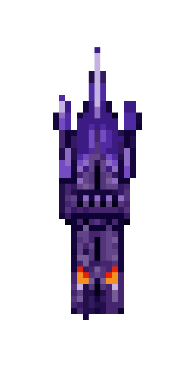 tall dark purple tower pixel art
