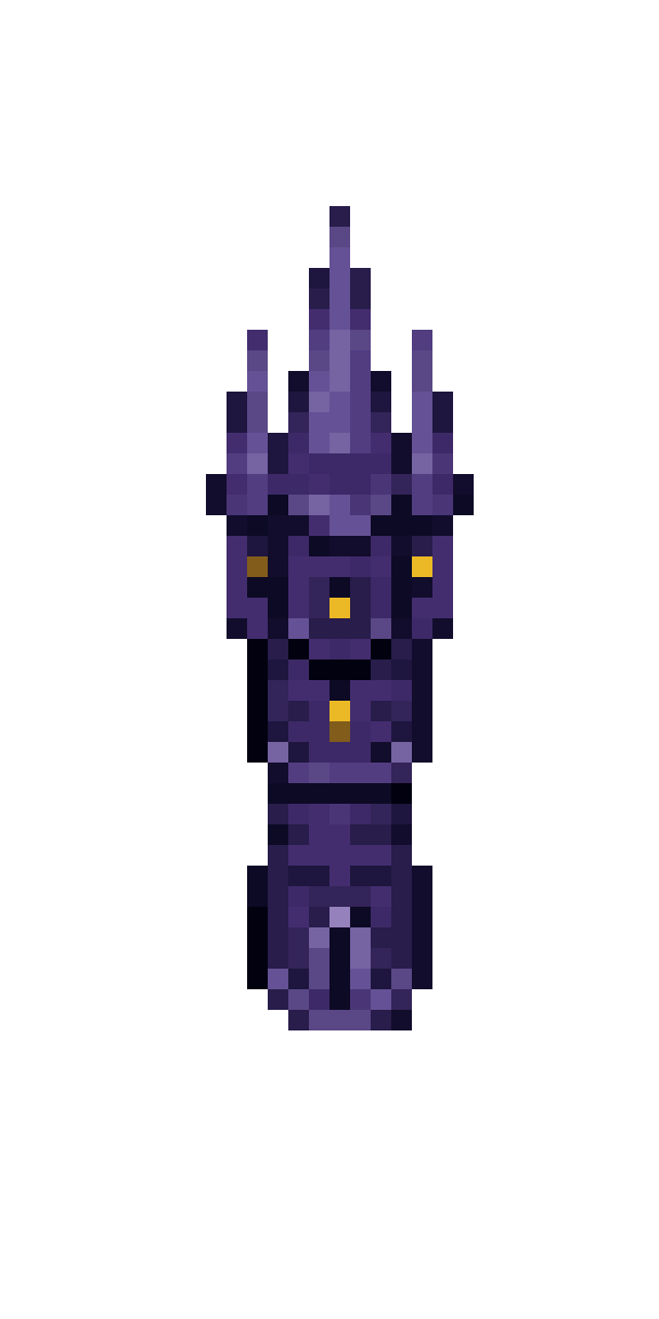 tall dark purple tower pixel art