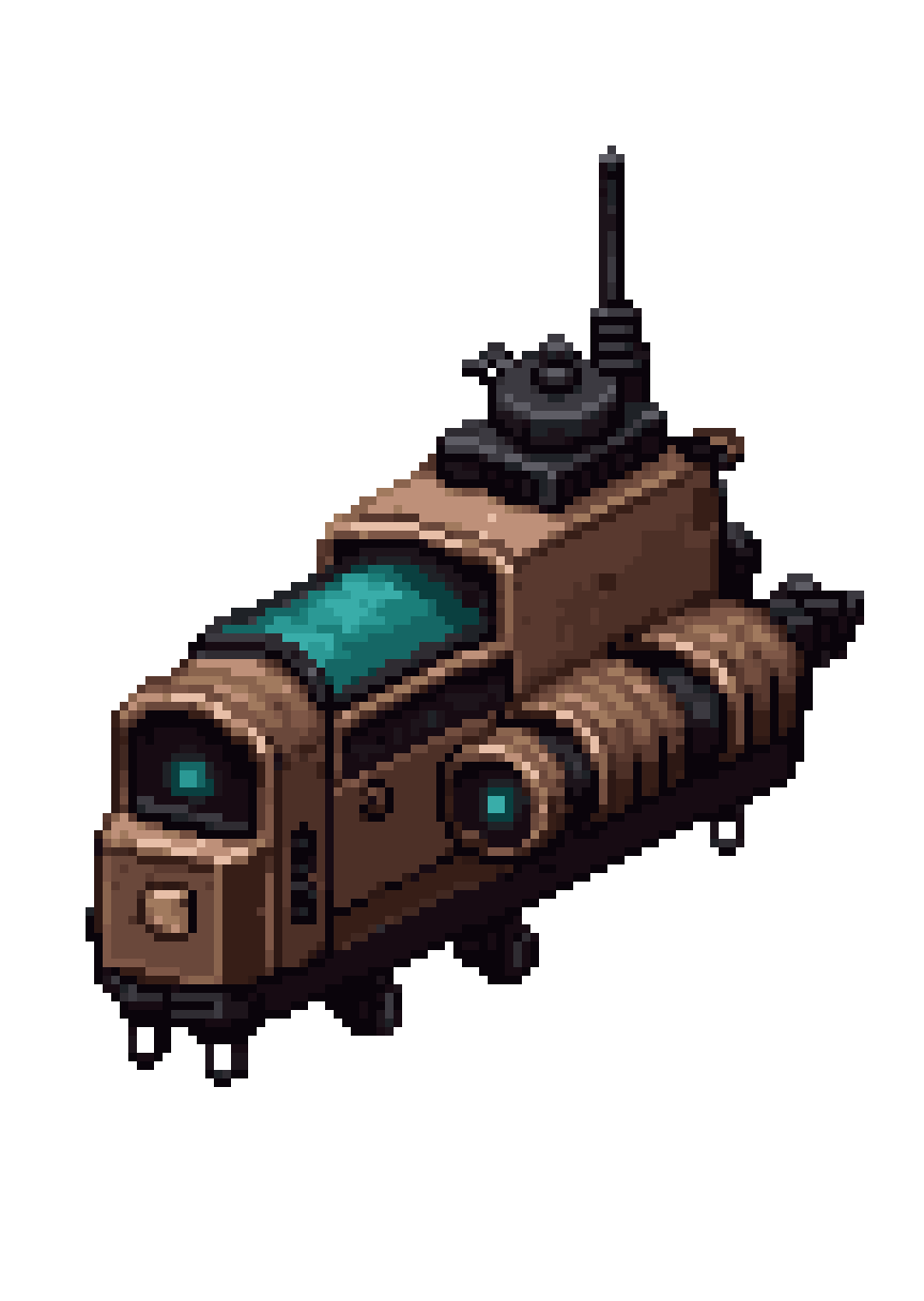 sci fi space ship used pixel art