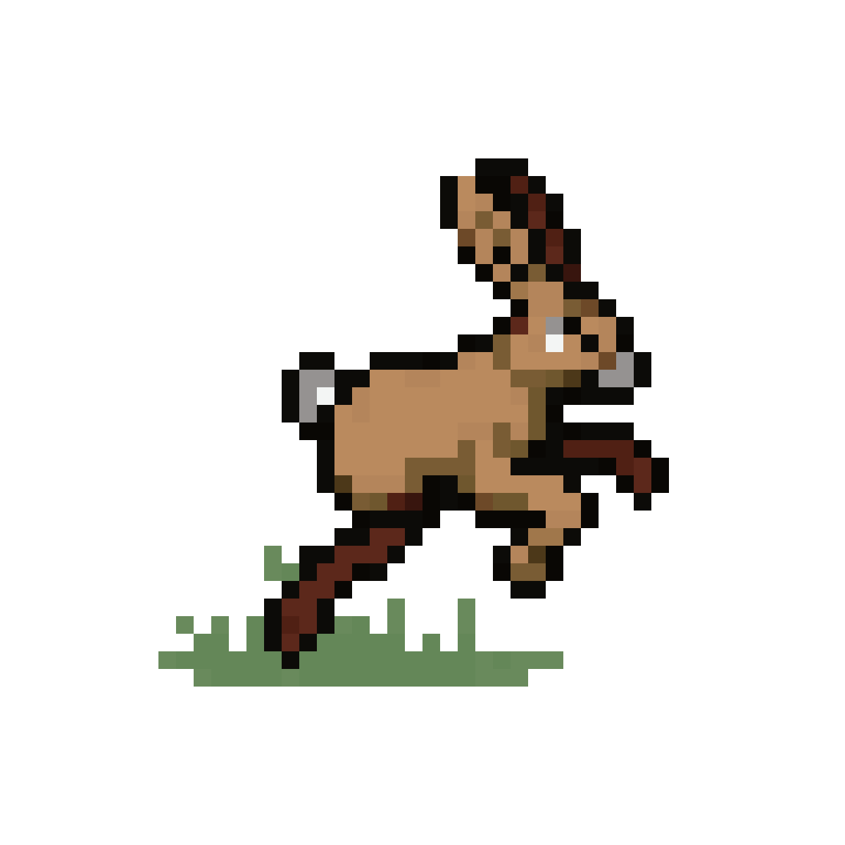 a wild hare running pixel art