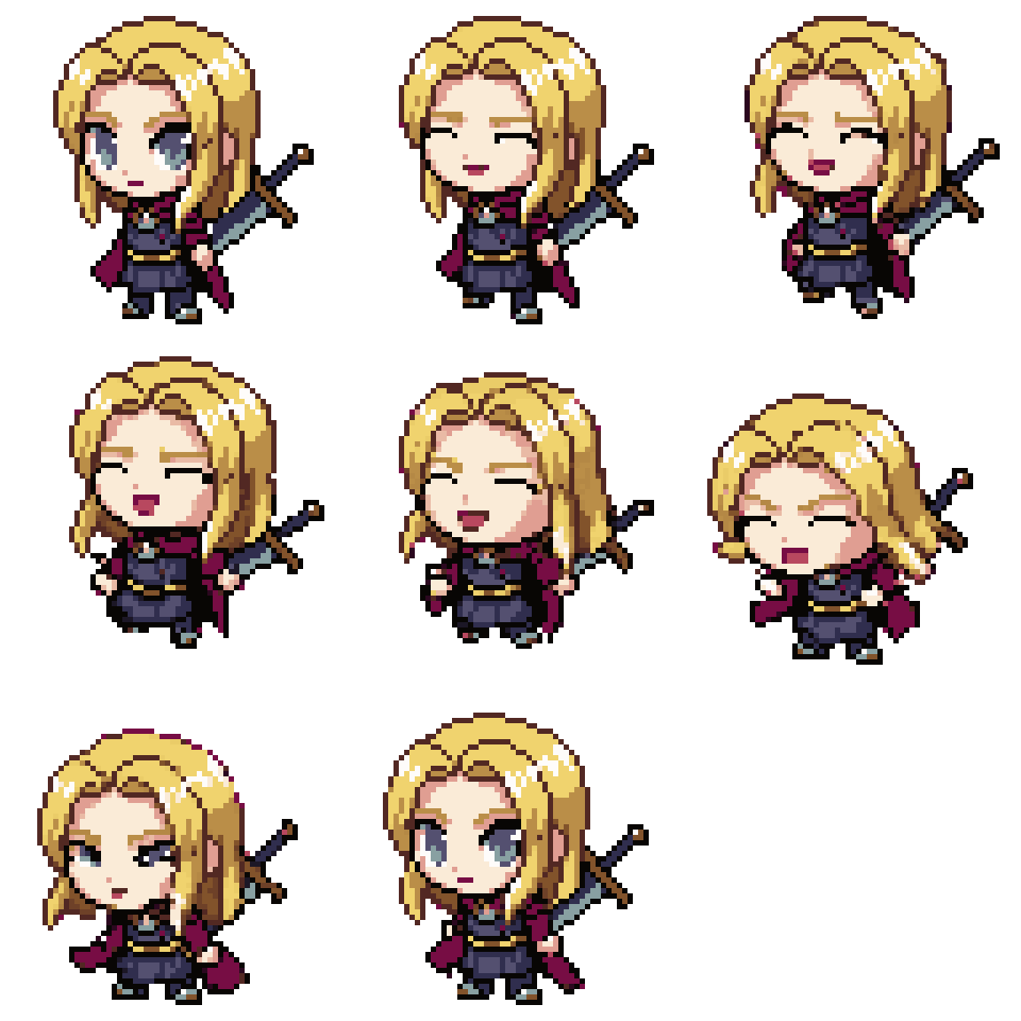 Vampire Character with Four Arms Dying pixel art