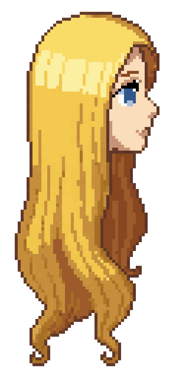 Character with Long Blonde Hair pixel art