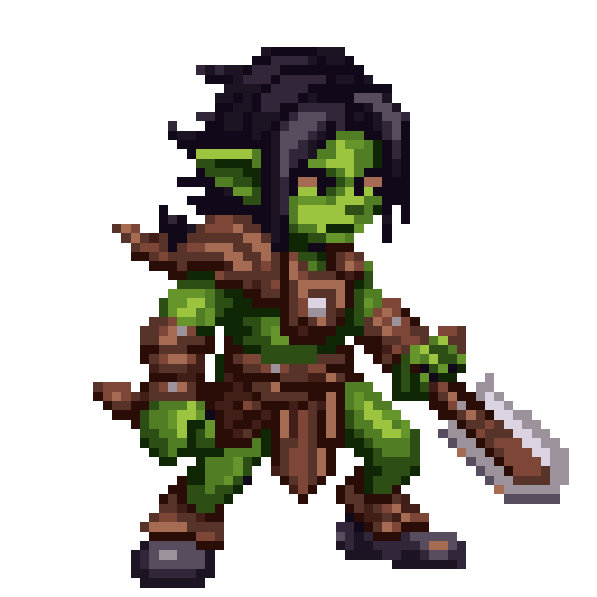 tribal forest goblin warrior pixel art