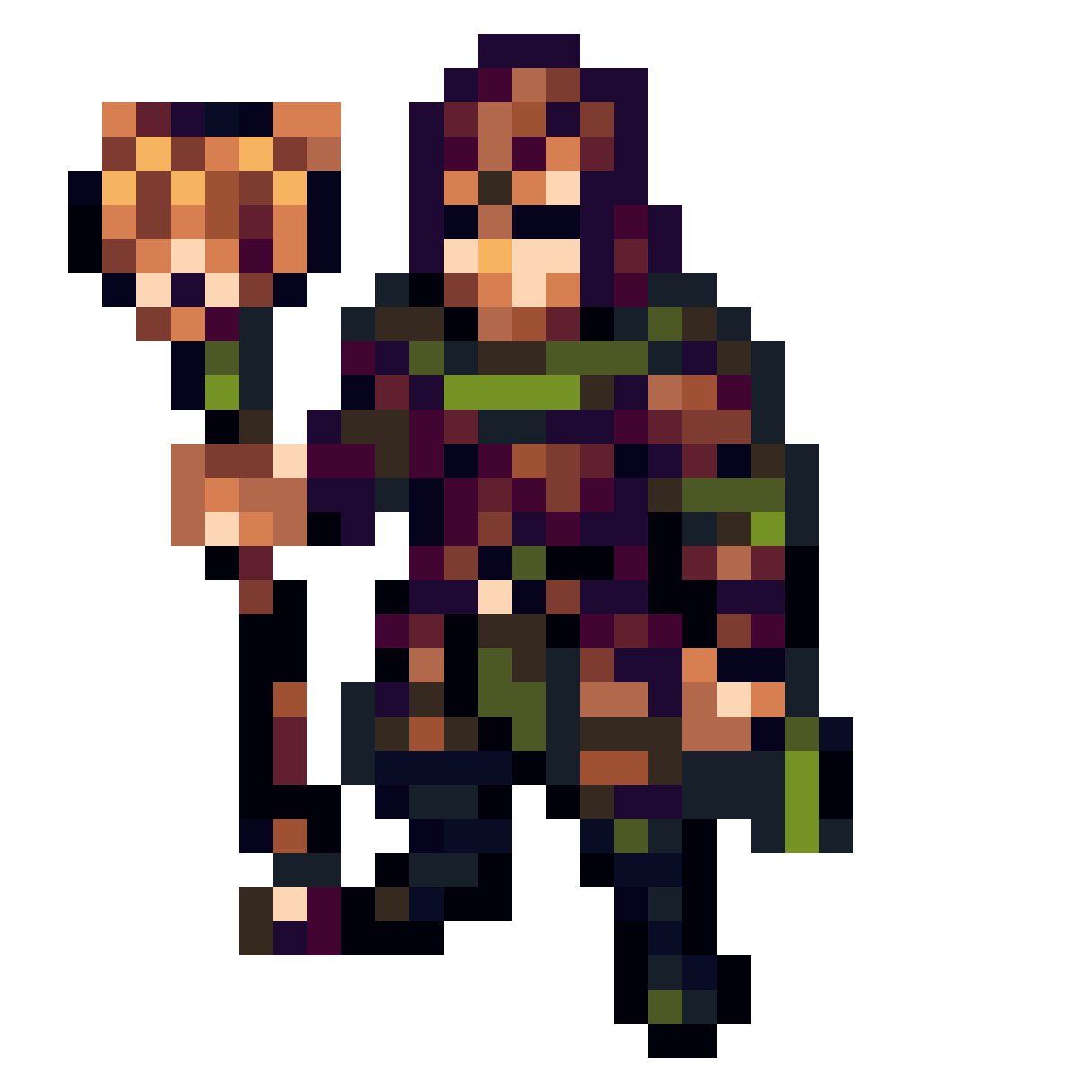 a dark fantasy d&d druid pixel art