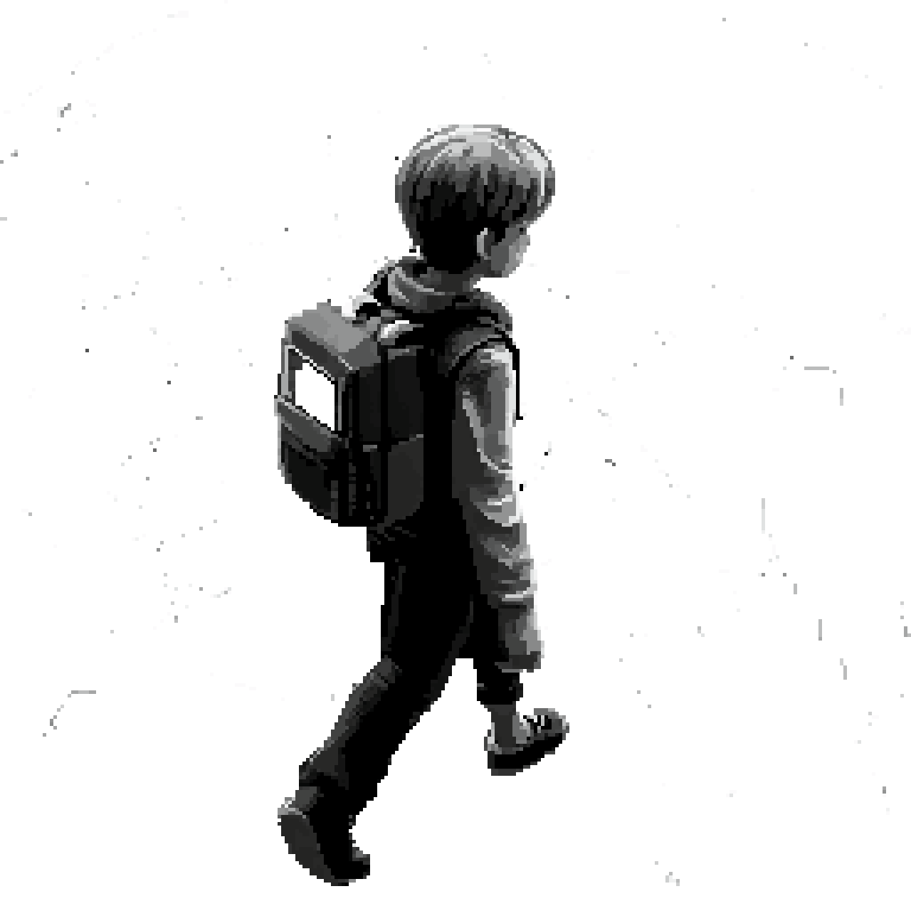 College Student Traveling Around Earth pixel art