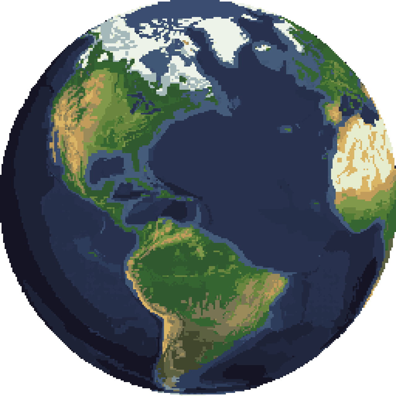 Earth Globe Representation pixel art