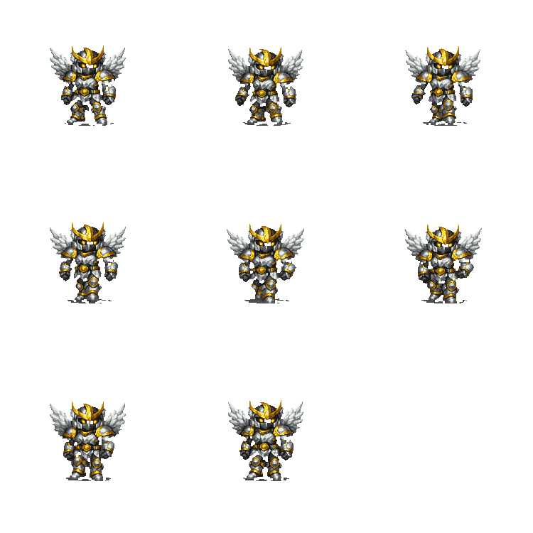 Armored Angel Knight Walking pixel art