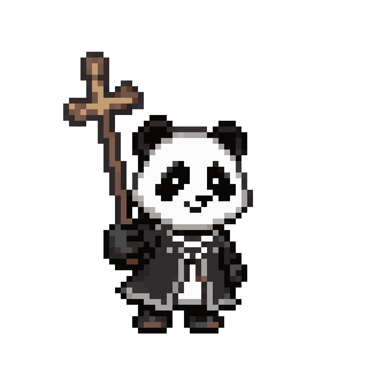 Cute Male Panda in Healer Robe pixel art