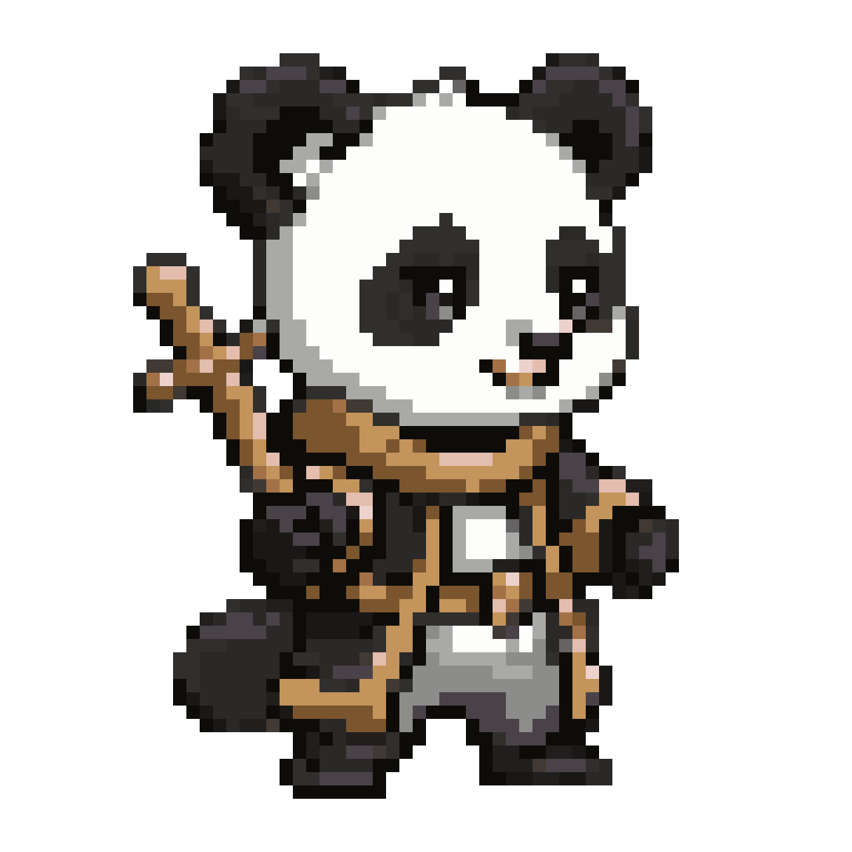 Cute Male Panda in Healer Robe pixel art