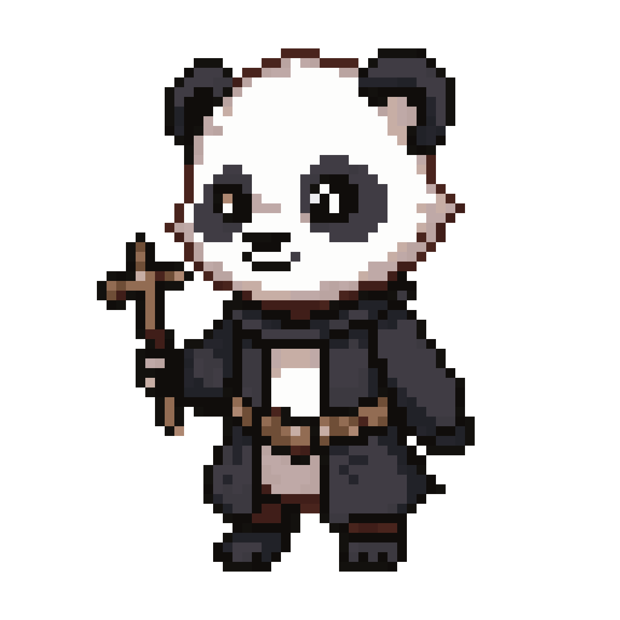Cute Male Panda in Healer Robe pixel art