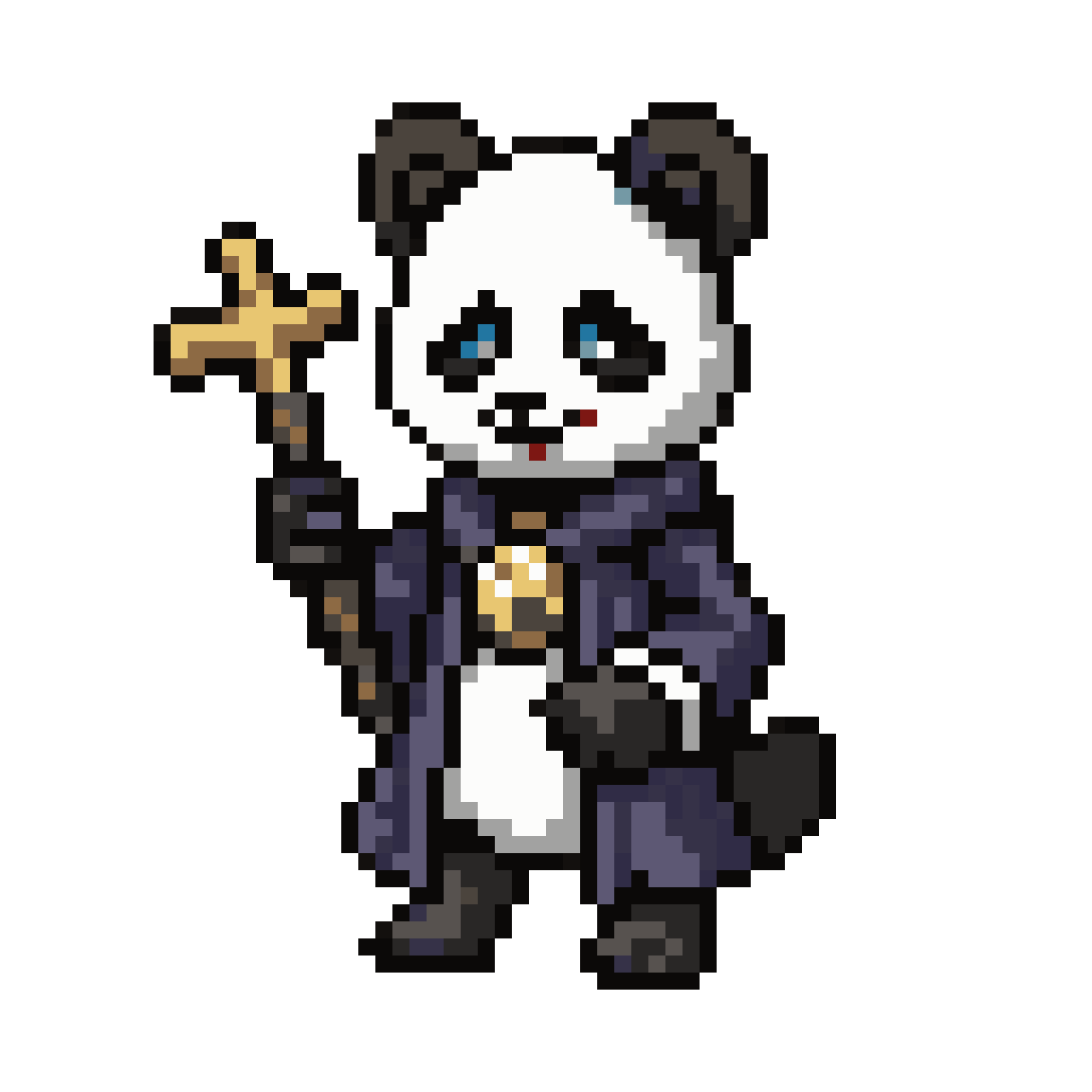 Cute Male Panda in Healer Robe pixel art