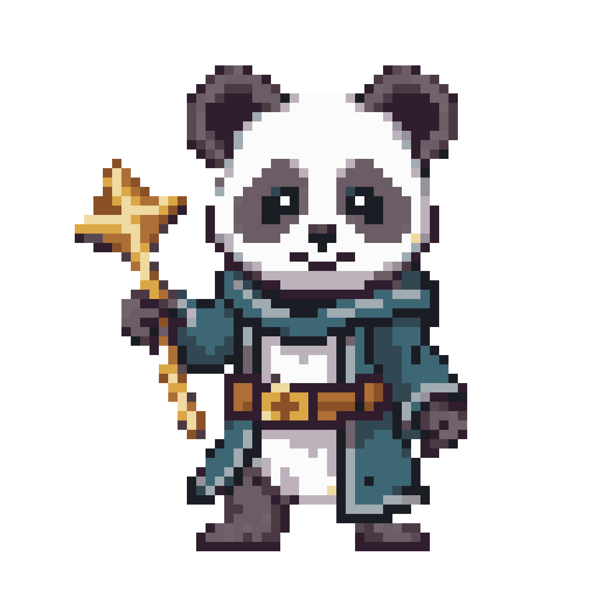 Cute Panda in Healer Robe pixel art
