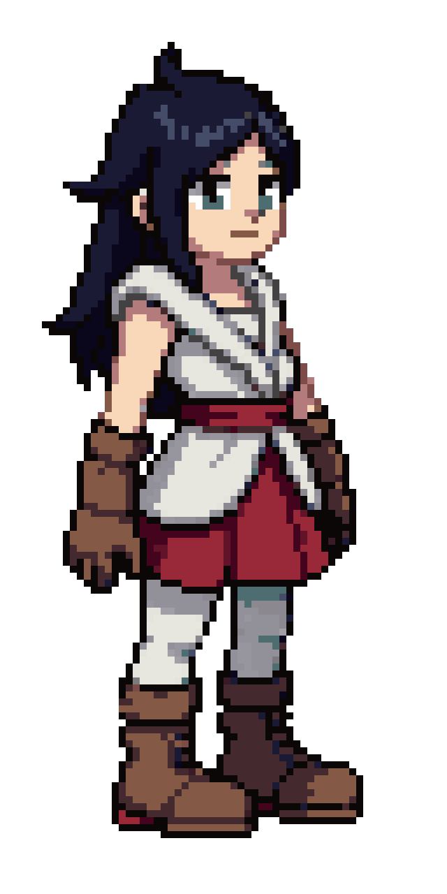 Modern Cartoon Character in Action pixel art