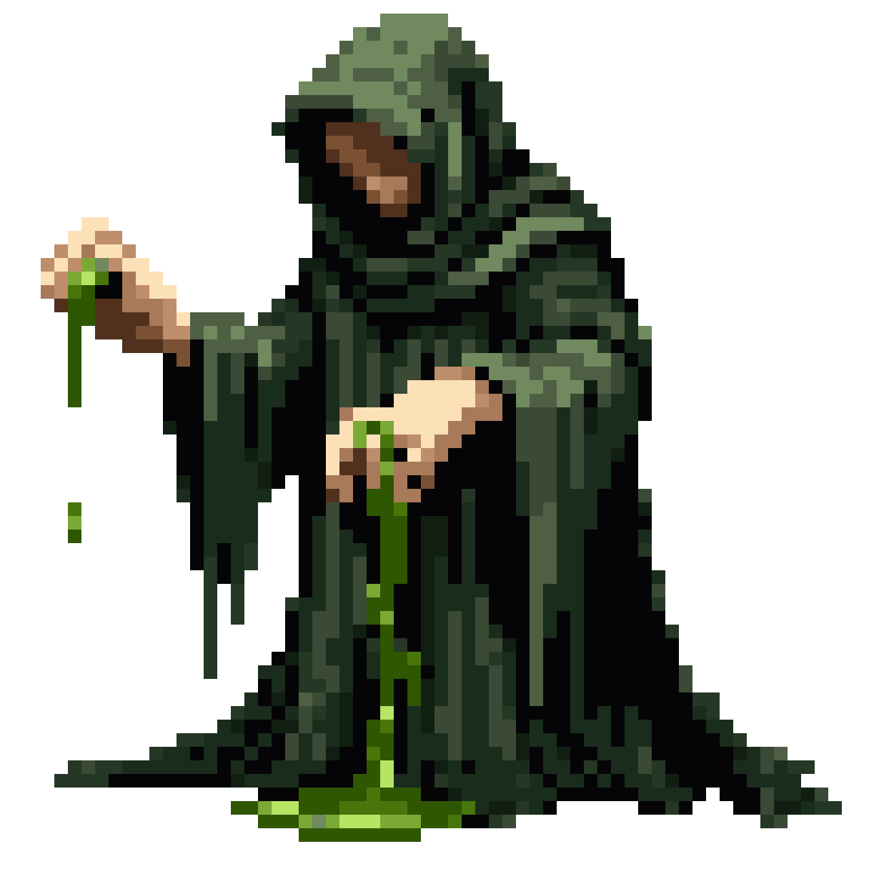 Eerie Swamp Fortune-Teller Sprite pixel art